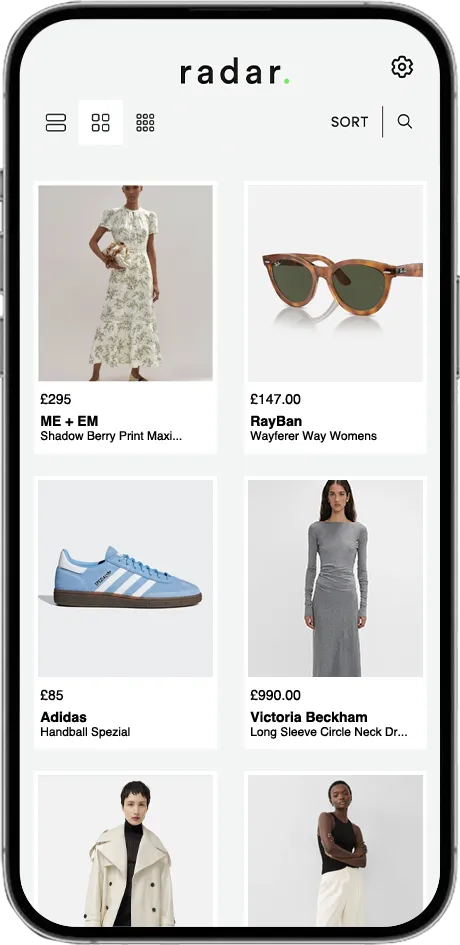 Product list on Radar