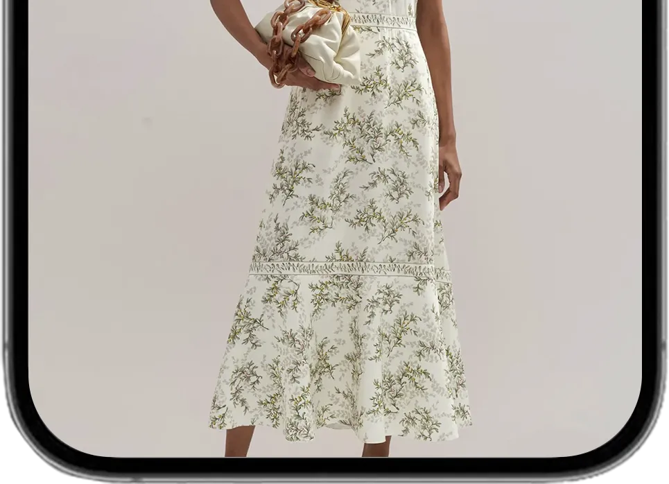 Phone showing maxi dress